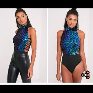 Boohoo sequin mermaid bodysuit